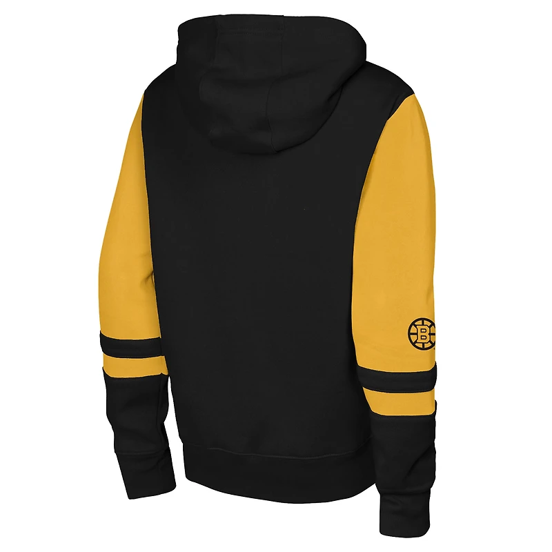 Youth Outerstuff Black Boston Bruins Face Off Full-Zip Hoodie