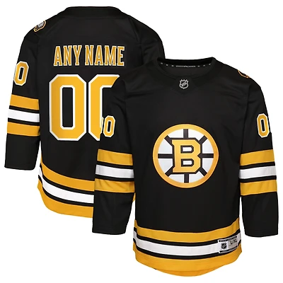 Maillot réplique personnalisé domicile noir des Bruins de Boston pour jeunes Outerstuff