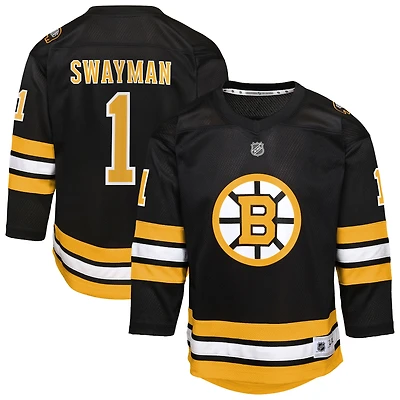 Maillot réplique domicile noir des Bruins de Boston Jeremy Swayman (Youth Outerstuff)