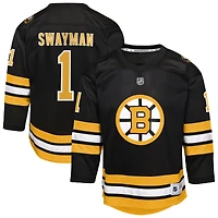 Maillot réplique domicile noir des Bruins de Boston Jeremy Swayman (Youth Outerstuff)