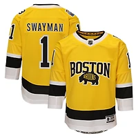 Maillot Premier Outerstuff pour jeunes Jeremy Swayman, or, Boston Bruins, Série des stades de la LNH 2026