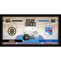 Collage de hockey encadré de 10" x 20" des Bruins de Boston contre les Rangers de New York