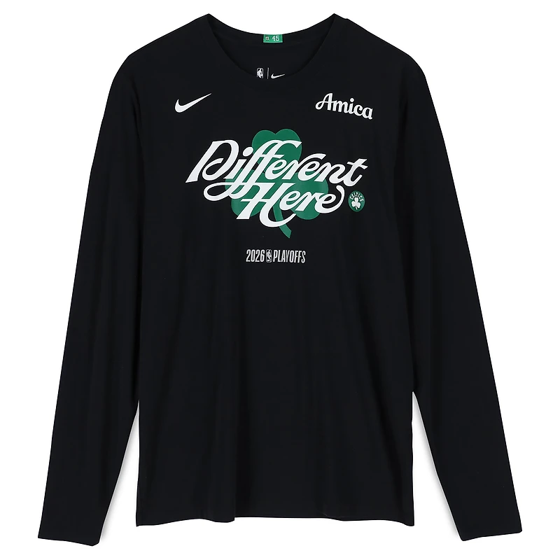 Boston Celtics Team-Issued Black Nike Long Sleeve Shirt from the 2026 NBA Playoffs