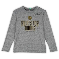 Boston Celtics Team-Issued Gray "Hoops For Troops" Long Sleeve Shirt from the 2025-26 NBA Season