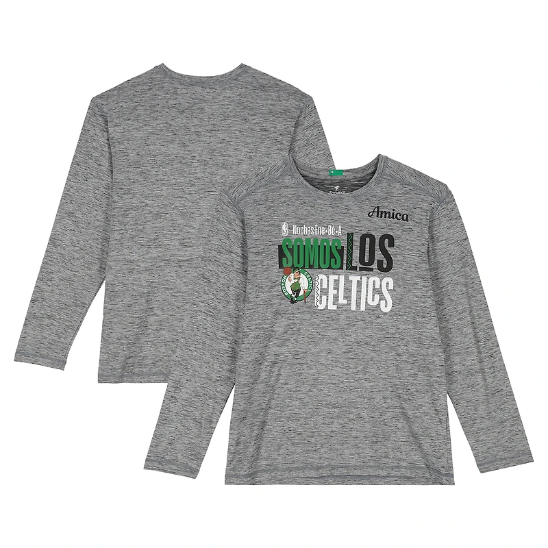 Boston Celtics Team-Issued Gray "Los Celtics" Long Sleeve Shirt from the 2025-26 NBA Season