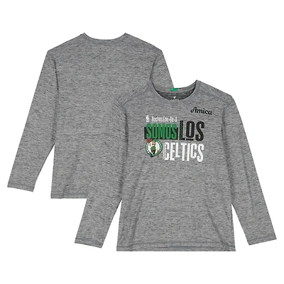 Maillot à manches longues gris « Los Celtics » officiel des Boston pour la saison NBA 2025-2026