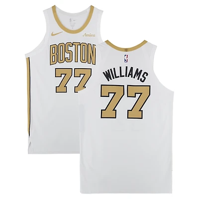 Maillot Nike City Edition blanc n° 77 porté par Amari Williams lors de plusieurs matchs des Boston Celtics en janvier 2026 - Taille 52+4