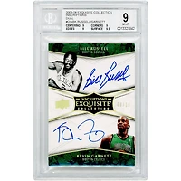 Bill Russell & Kevin Garnett Boston Celtics Autographed 2008-09 Upper Deck Exquisite Collection Inscriptions Dual Auto #DIN-BK #8/10 BGS Authenticated 9/10 Card - 9,9,9,9.5 Subgrades