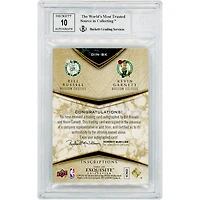 Bill Russell & Kevin Garnett Boston Celtics Autographed 2008-09 Upper Deck Exquisite Collection Inscriptions Dual Auto #DIN-BK #8/10 BGS Authenticated 9/10 Card - 9,9,9,9.5 Subgrades