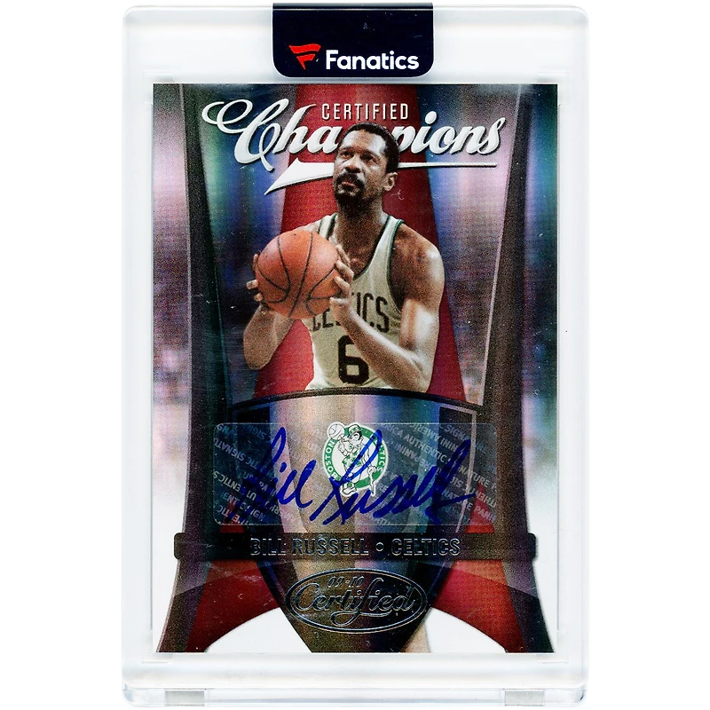 Carte autographiée de Bill Russell (Boston Celtics) 2009-10 Panini Certified Champions n° 3, n° 24/50