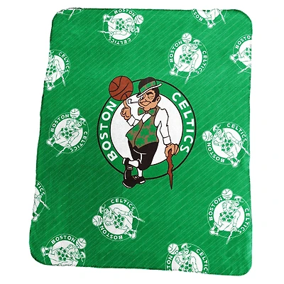Boston Celtics Couverture classique en peluche avec logo répétitif 127 x 152,4 cm