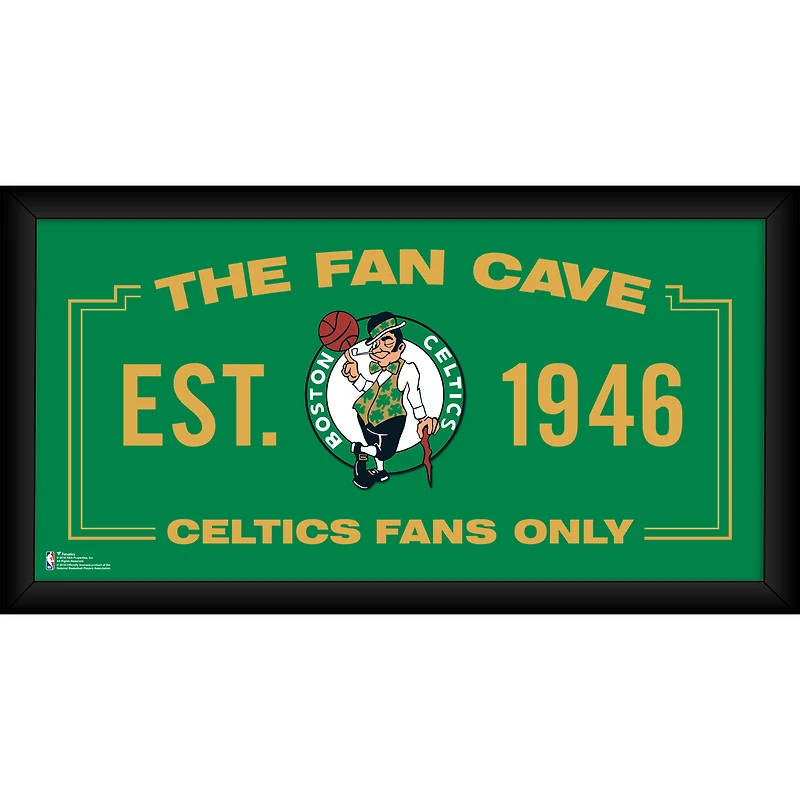 Collage encadré de 10" x 20" des Boston Celtics Fan Cave