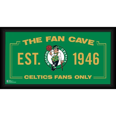 Collage encadré de 10" x 20" des Boston Celtics Fan Cave