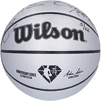 Ballon de basket-ball Wilson Platinum 75e anniversaire dédicacé par les légendes des Boston Celtics avec 6 signatures, dont Larry Bird, Kevin Garnett et Kevin McHale - Édition limitée n° 5/22