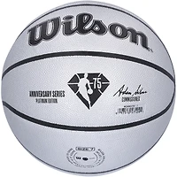 Ballon de basket-ball Wilson Platinum 75e anniversaire dédicacé par les légendes des Boston Celtics avec 6 signatures, dont Larry Bird, Kevin Garnett et Kevin McHale - Édition limitée n° 5/22