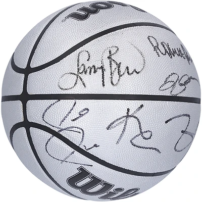 Ballon de basket-ball Wilson Platinum 75e anniversaire dédicacé par les légendes des Boston Celtics avec 6 signatures, dont Larry Bird, Kevin Garnett et Kevin McHale - Édition limitée n° 5/22