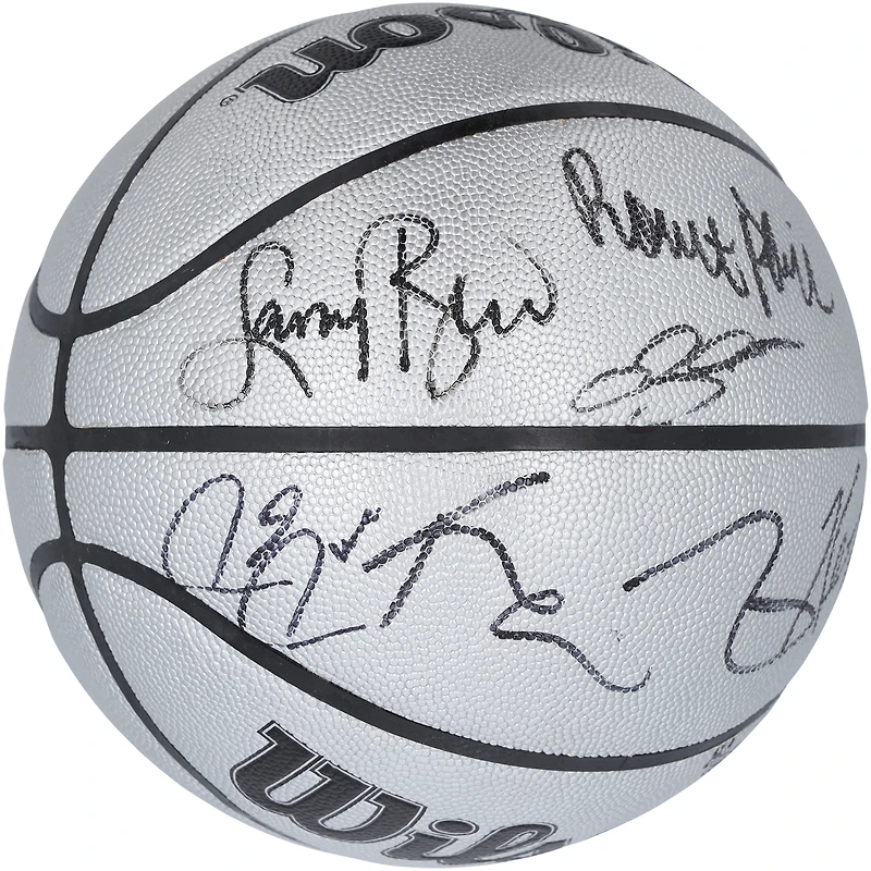 Ballon de basket Wilson Platinum 75e anniversaire dédicacé par les légendes des Boston Celtics avec 6 signatures, dont Larry Bird, Kevin Garnett et Kevin McHale - Édition limitée à 22 exemplaires