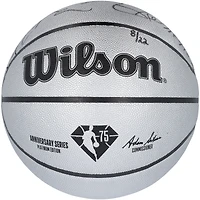 Boston Celtics Legends Autographed Wilson 75th Anniversary Platinum Basketball with 6 Signatures including Larry Bird, Kevin Garnett & Kevin McHale - Limited Edition of 22