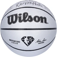 Boston Celtics Legends Autographed Wilson NBA 75th Anniversary Platinum Edition Basketball with 6 Signatures including Larry Bird, Kevin Garnett & Kevin McHale