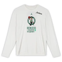 Boston Celtics Team-Issued White Jordan Brand NBA Cup Long Sleeve T-Shirt from the 2025-26 NBA Season
