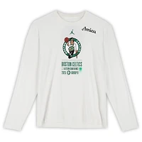 Boston Celtics Team-Issued White Jordan Brand NBA Cup Long Sleeve T-Shirt from the 2025-26 NBA Season - Size XLT
