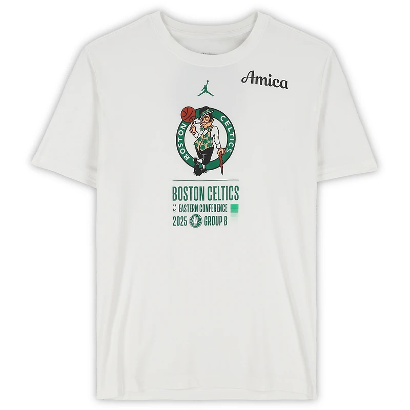 Boston Celtics Team-Issued White Jordan Brand NBA Cup T-Shirt from the 2025-26 NBA Season - Size XLT