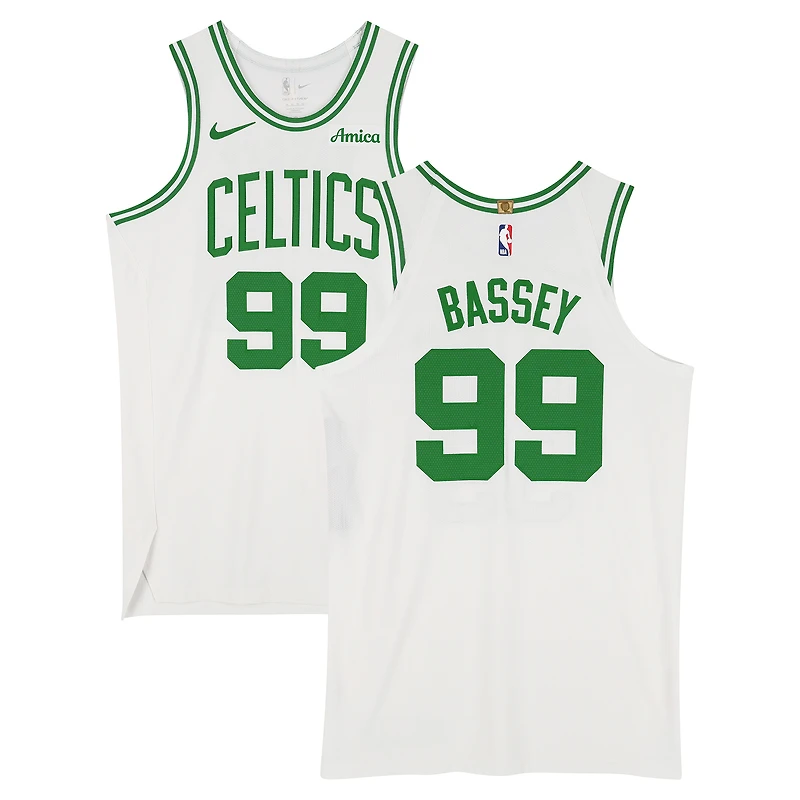 Maillot blanc n° 99 porté par Charles Bassey (Boston Celtics) lors du match contre les Milwaukee Bucks le 3 avril 2026 - Taille 50+4