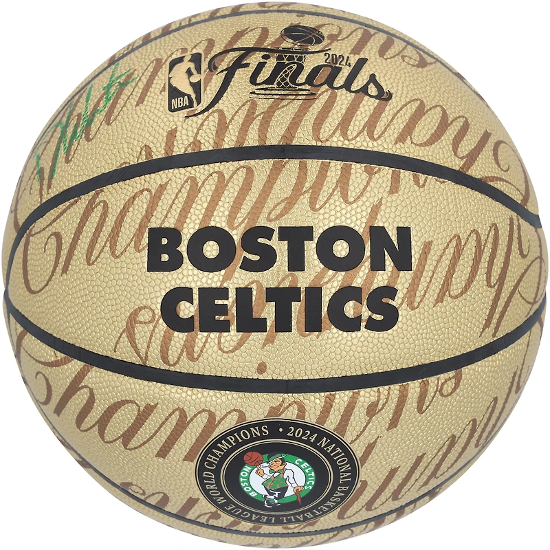 Derrick White Boston Celtics Autographed 2024 NBA Finals Champions Wilson Collector's Edition Basketball 