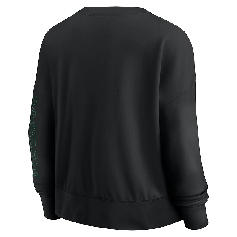 Fanatics Black Boston Celtics Oversized Game Day Pullover Sweatshirt