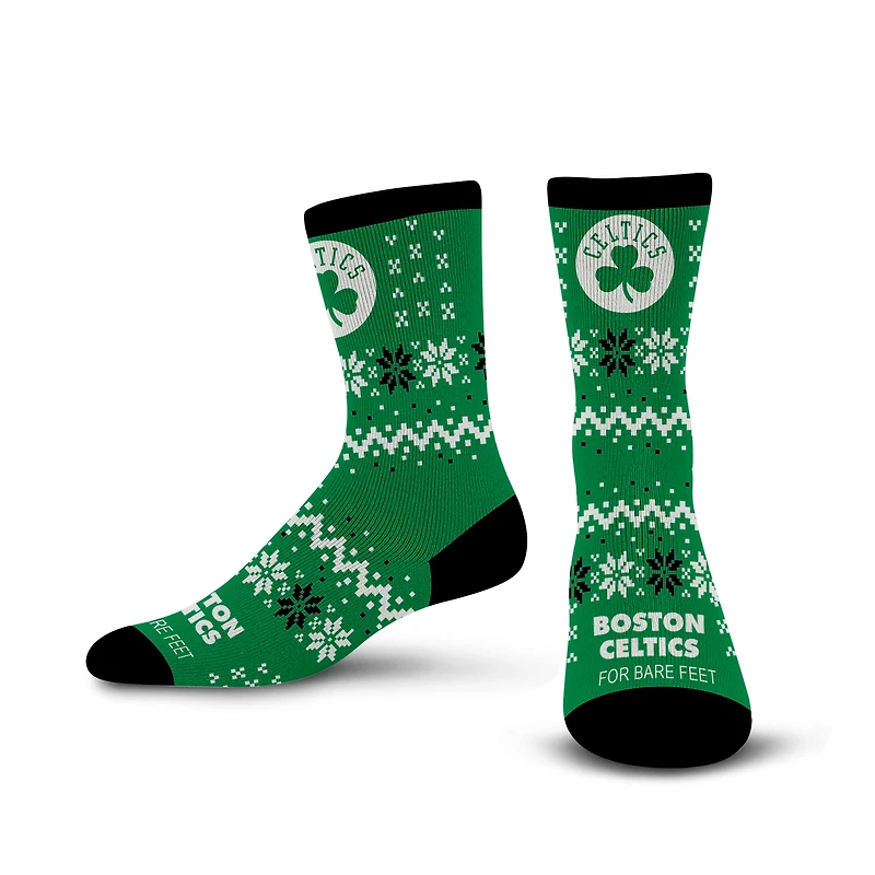 For Bare Feet Green Boston Celtics Team Sweater Socks
