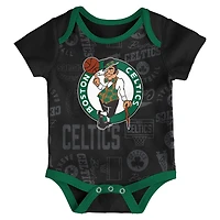 Infant & Newborn Outerstuff Boston Celtics Born to Hoop Three-Piece Bodysuit Set