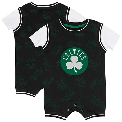 Infant Outerstuff Black Boston Celtics Logo Mania Romper