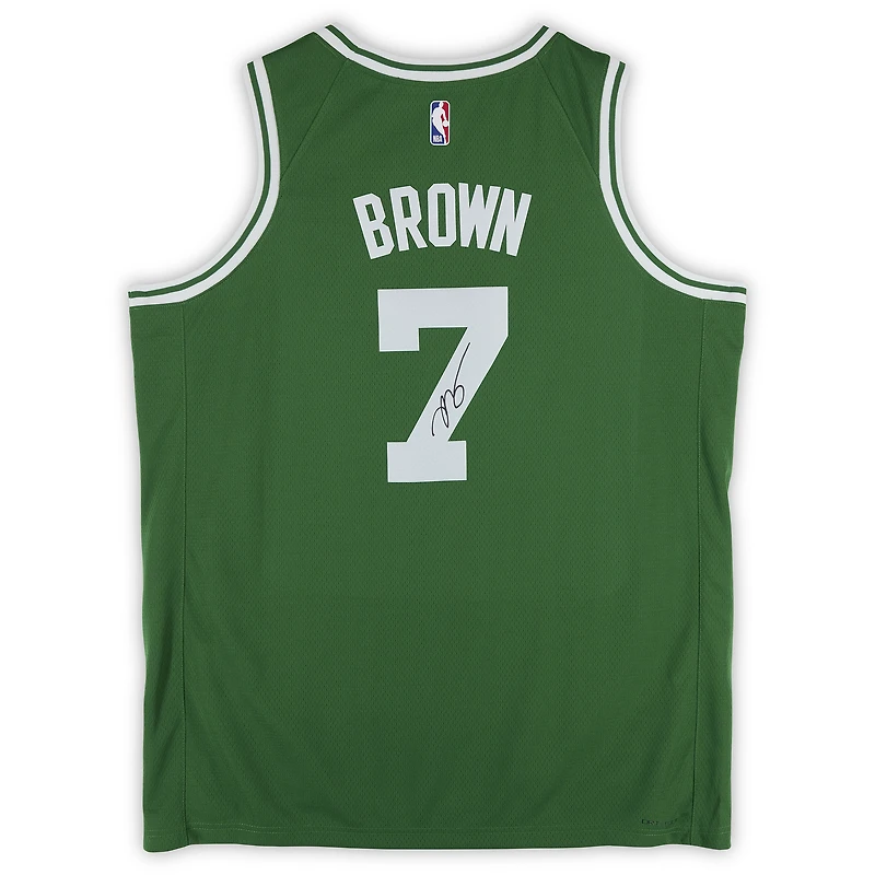 Maillot Swingman Nike Icon Edition vert Kelly autographié par Jaylen Brown des Boston Celtics
