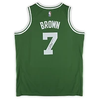 Maillot Swingman Nike Icon Edition vert Kelly autographié par Jaylen Brown des Boston Celtics