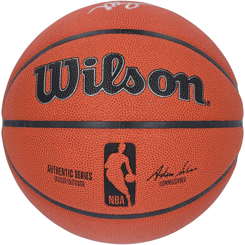 Ballon de basketball d'intérieur/extérieur autographié par Jaylen Brown des Boston Celtics, Wilson Authentic Series
