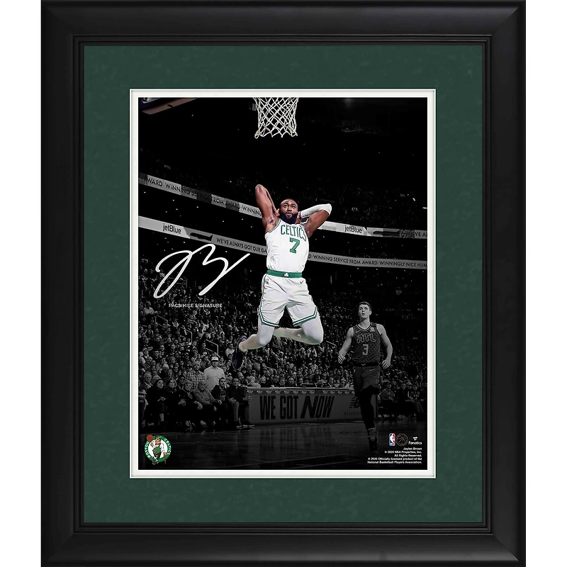 Photographie encadrée de 11"x 14" de Jaylen Brown, Boston Celtics - Signature en fac-similé