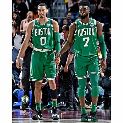 Photographie non signée de Jayson Tatum et Jaylen Brown des Boston Celtics