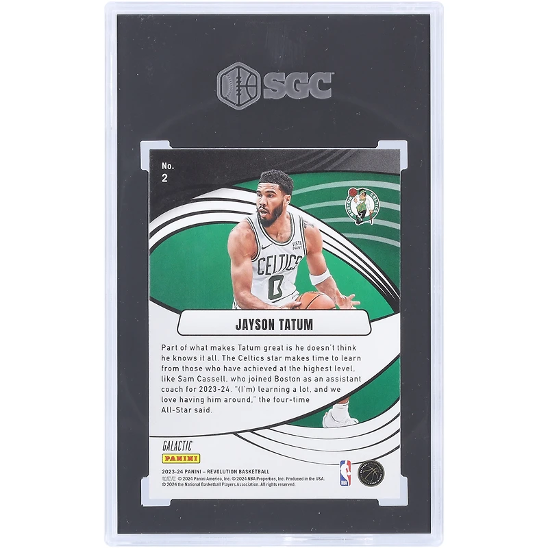 Jayson Tatum Boston Celtics 2023-24 Panini Revolution Galactic Supernova #2 SGC Authenticated 9 Card
