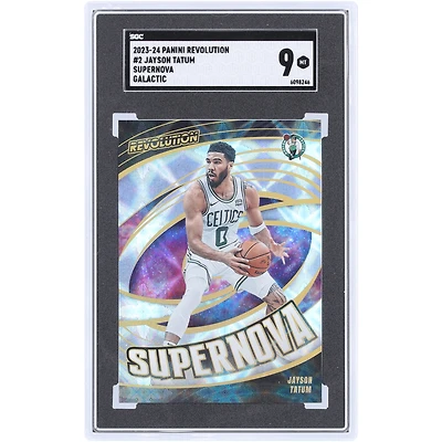 Jayson Tatum Boston Celtics 2023-24 Panini Revolution Galactic Supernova #2 SGC Authenticated 9 Card