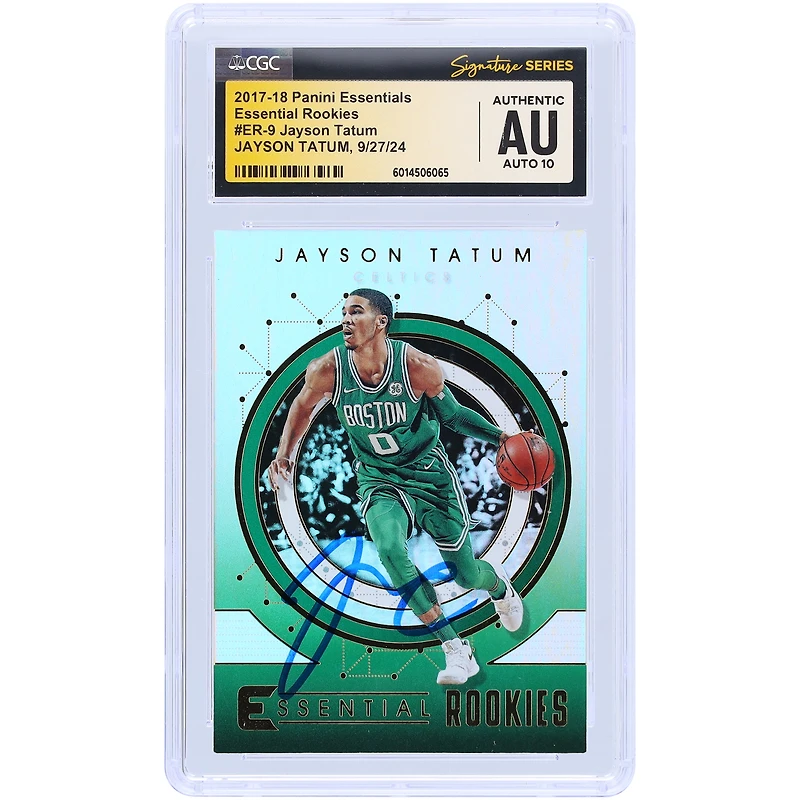 Jayson Tatum Boston Celtics Autographed 2017-18 Panini Essentials Essential Rookies #ER-9 CGC Fanatics Witnessed Authenticated Auto 10 Rookie Card