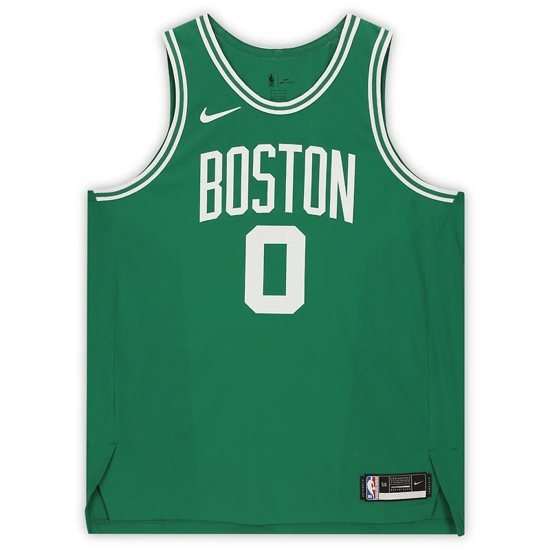 Maillot Nike authentique dédicacé par Jayson Tatum des Boston Celtics 2020-21 Green Icon