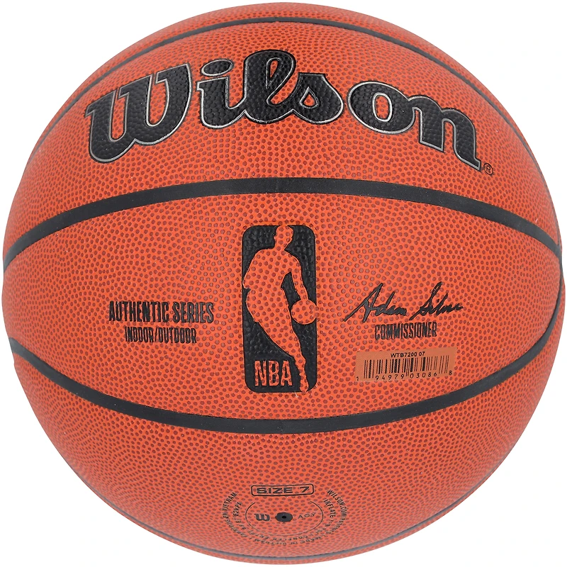 Ballon de basket-ball d'intérieur/extérieur Wilson Authentic Series autographié par Jayson Tatum des Boston Celtics, champion de la finale NBA 2024, avec inscription « 24 Finals Champs »