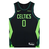 Maillot Nike City Edition 2024-25 noir dédicacé par Jayson Tatum des Boston Celtics