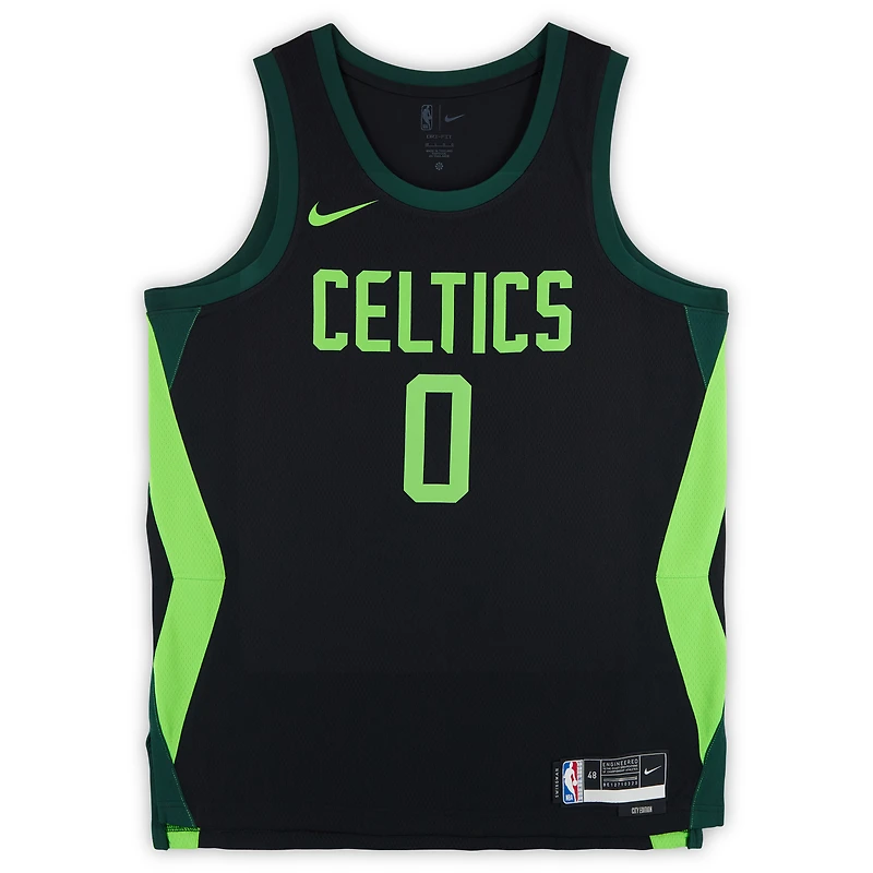 Maillot Swingman Nike City Edition 2024-25 noir dédicacé par Jayson Tatum des Boston Celtics