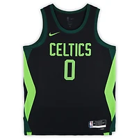 Maillot Swingman Nike City Edition 2024-25 noir dédicacé par Jayson Tatum des Boston Celtics