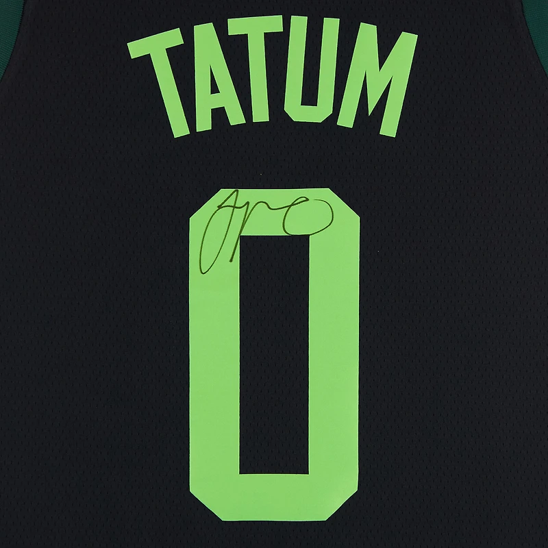 Maillot Swingman Nike City Edition 2024-25 noir dédicacé par Jayson Tatum des Boston Celtics