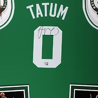 Maillot Swingman Nike Icon Edition de luxe encadré et autographié par Jayson Tatum des Boston Celtics, Kelly Green