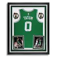 Maillot Swingman Nike Icon Edition de luxe encadré et autographié par Jayson Tatum des Boston Celtics, Kelly Green
