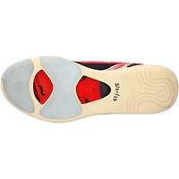 Chaussures Jordan Brand noires et rouges dédicacées par Jayson Tatum des Boston Celtics lors du match contre le Miami Heat le 21 mai 2023