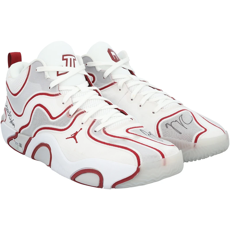 Jayson Tatum Boston Celtics Autographed Game-Used White/Red Jordan Shoes vs. Toronto Raptors on January 15, 2025